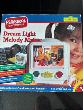 Sesame Street White Night Light & Music Toy with Colorful Character Scene
